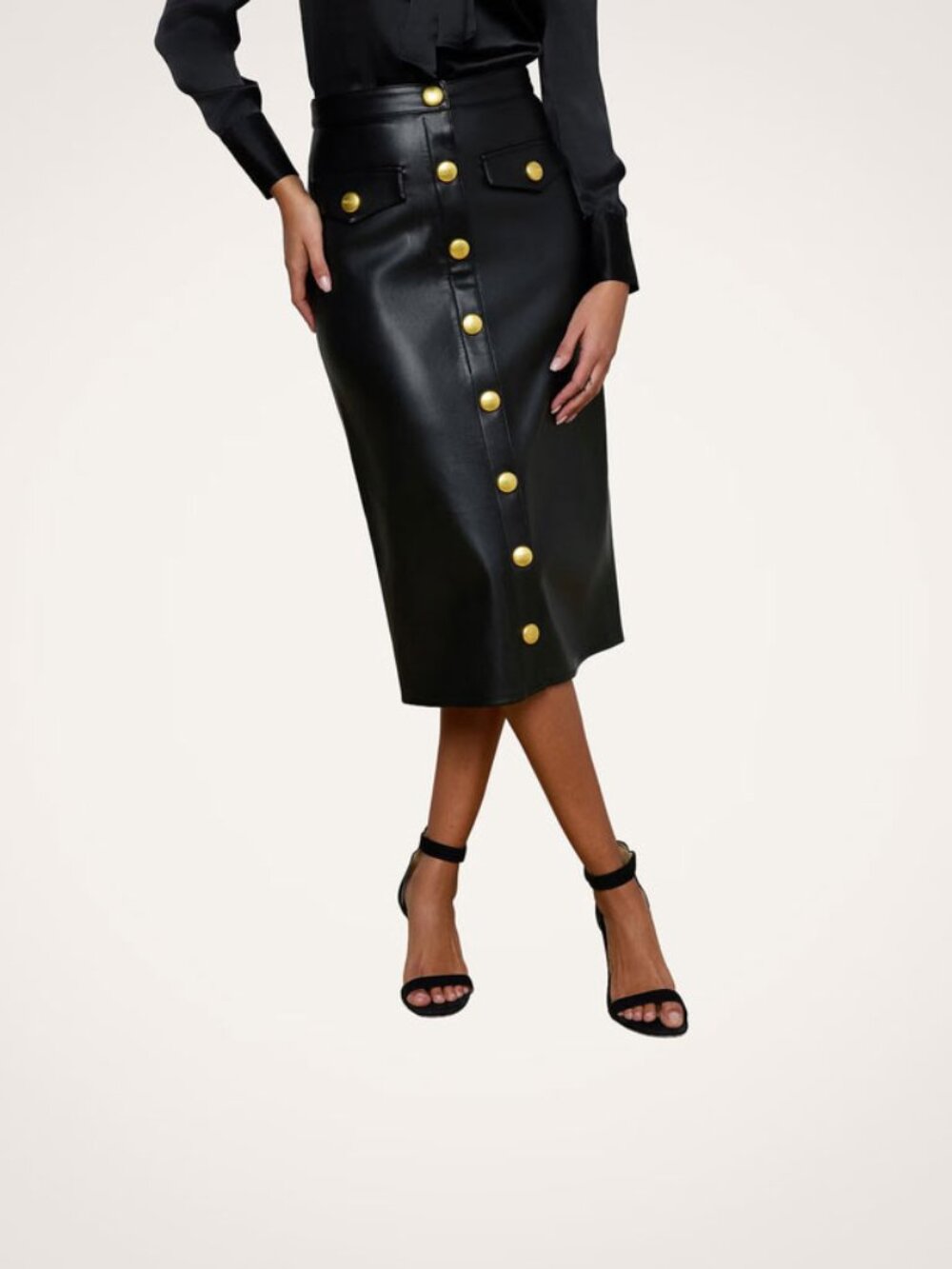 L'AGENCE Milann Vegan Leather Skirt